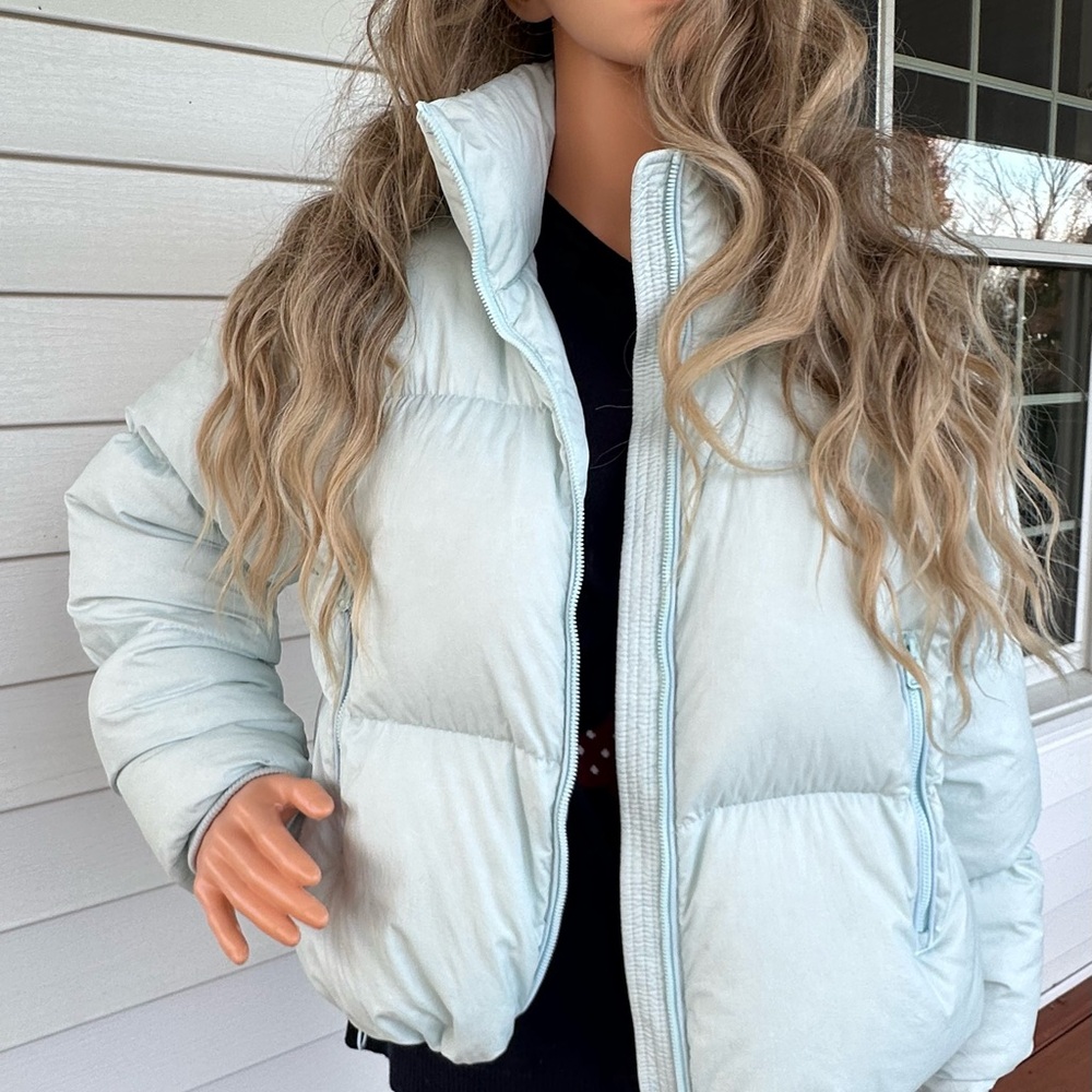 Mackage Women's Soft Blue Down-filled Tessy Puffer Jacket Size S.
